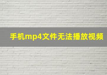 手机mp4文件无法播放视频