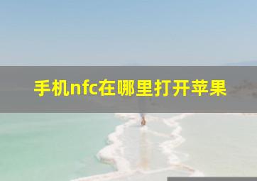 手机nfc在哪里打开苹果