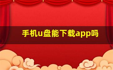 手机u盘能下载app吗