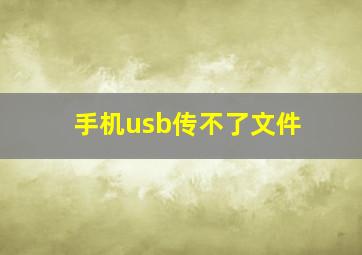 手机usb传不了文件