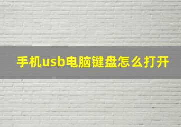 手机usb电脑键盘怎么打开