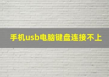 手机usb电脑键盘连接不上