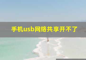 手机usb网络共享开不了