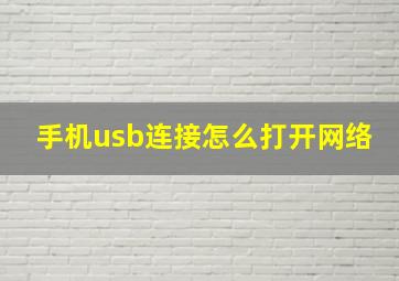 手机usb连接怎么打开网络