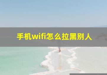 手机wifi怎么拉黑别人