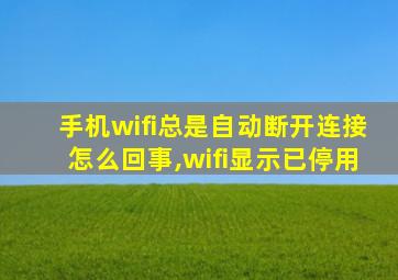 手机wifi总是自动断开连接怎么回事,wifi显示已停用