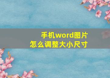 手机word图片怎么调整大小尺寸