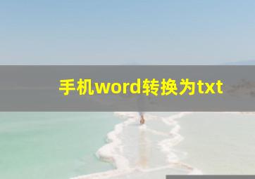 手机word转换为txt