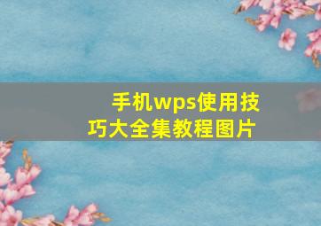 手机wps使用技巧大全集教程图片