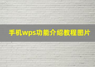 手机wps功能介绍教程图片