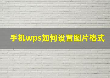 手机wps如何设置图片格式