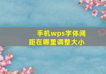 手机wps字体间距在哪里调整大小