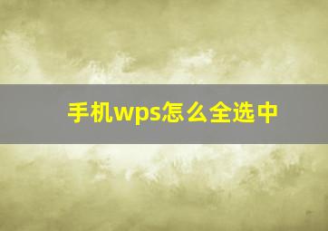 手机wps怎么全选中