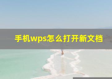 手机wps怎么打开新文档