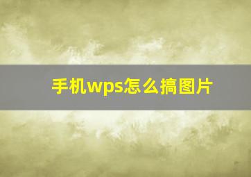 手机wps怎么搞图片