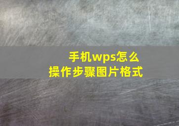 手机wps怎么操作步骤图片格式