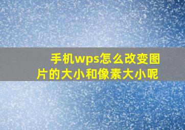 手机wps怎么改变图片的大小和像素大小呢