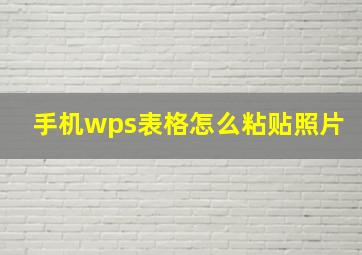 手机wps表格怎么粘贴照片