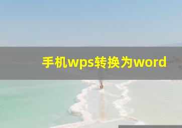 手机wps转换为word