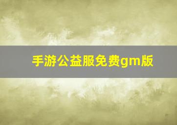 手游公益服免费gm版