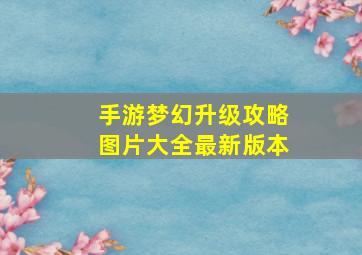 手游梦幻升级攻略图片大全最新版本