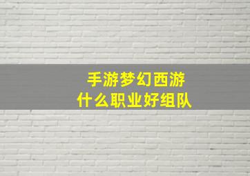 手游梦幻西游什么职业好组队