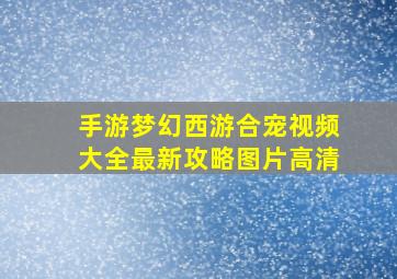 手游梦幻西游合宠视频大全最新攻略图片高清