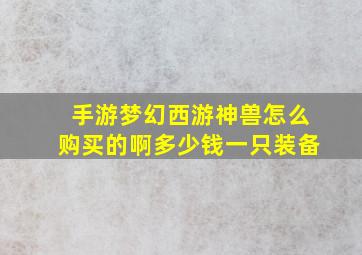 手游梦幻西游神兽怎么购买的啊多少钱一只装备