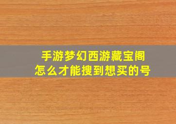 手游梦幻西游藏宝阁怎么才能搜到想买的号