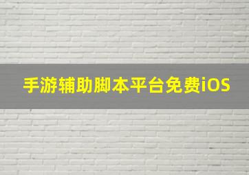 手游辅助脚本平台免费iOS