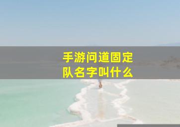 手游问道固定队名字叫什么