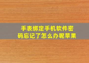 手表绑定手机软件密码忘记了怎么办呢苹果