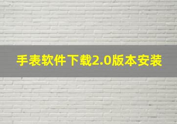 手表软件下载2.0版本安装