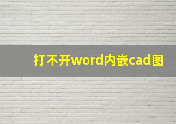 打不开word内嵌cad图