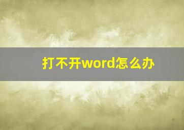 打不开word怎么办