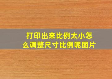 打印出来比例太小怎么调整尺寸比例呢图片