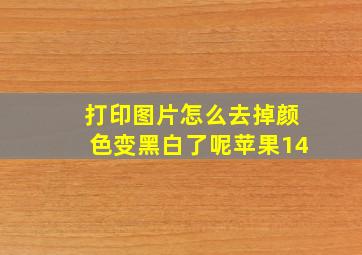 打印图片怎么去掉颜色变黑白了呢苹果14