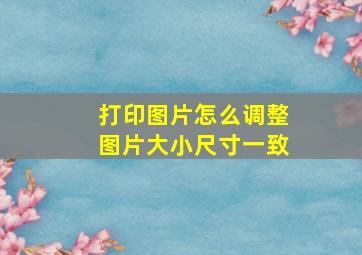 打印图片怎么调整图片大小尺寸一致