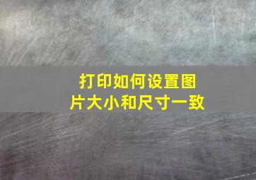 打印如何设置图片大小和尺寸一致