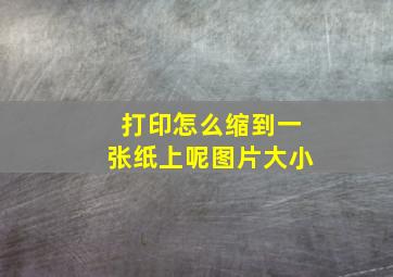 打印怎么缩到一张纸上呢图片大小