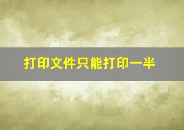 打印文件只能打印一半