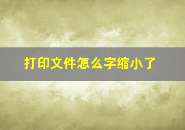 打印文件怎么字缩小了