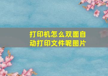 打印机怎么双面自动打印文件呢图片