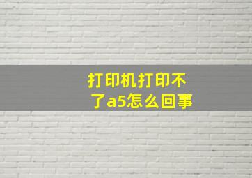 打印机打印不了a5怎么回事