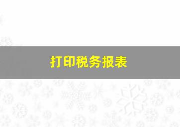 打印税务报表