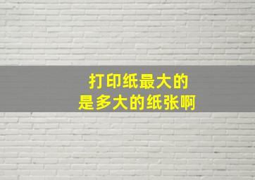 打印纸最大的是多大的纸张啊