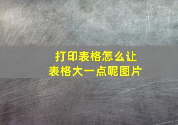 打印表格怎么让表格大一点呢图片