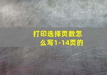 打印选择页数怎么写1-14页的