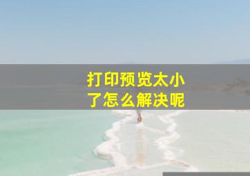 打印预览太小了怎么解决呢