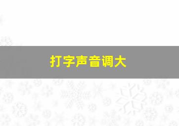 打字声音调大